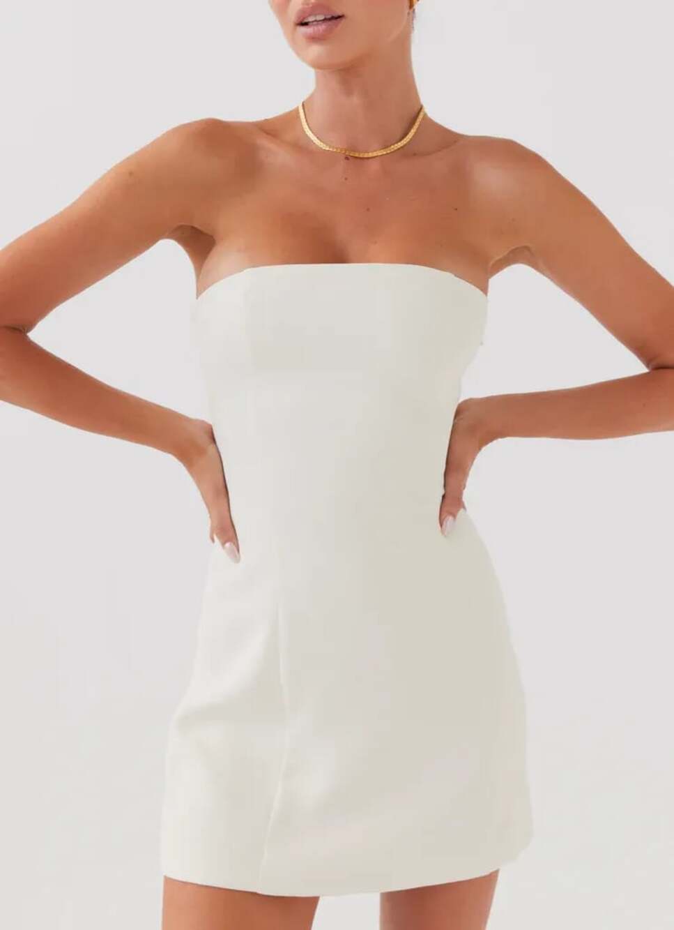 Peppermayo Ayanna Strapless Mini Dress in Ivory Size 4